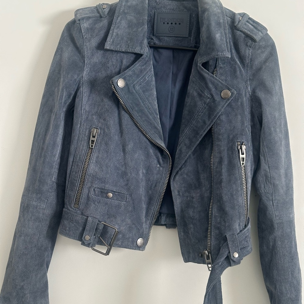 Blank NYC Gray Suede Leather Jacket